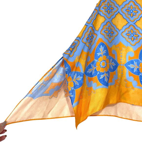 LA DOUBLEJ San Carlo Printed 100% Silk Twill Satin Scarf Top in Multi Size S - Picture 8 of 15